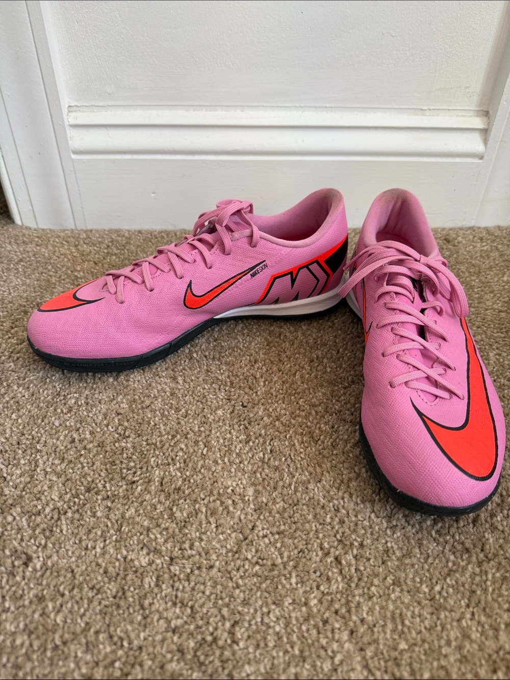 Nike Women’s Pink Athletic Trainers with Bold Orange Swoosh